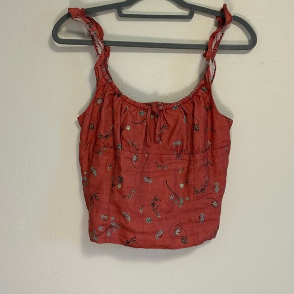 Wilfred Aritzia Floral Linen Tank Top M - Picture 2 of 4